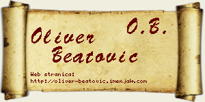 Oliver Beatović vizit kartica